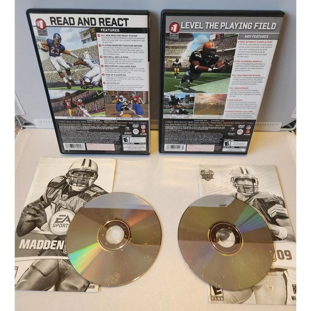 Madden NFL 09 PS2 PlayStation 2 and Madden NFL 08 PS2 Game Bundle